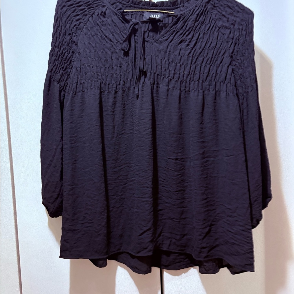 a.n.a Black Smocked Women's Top - Picture 7 of 7